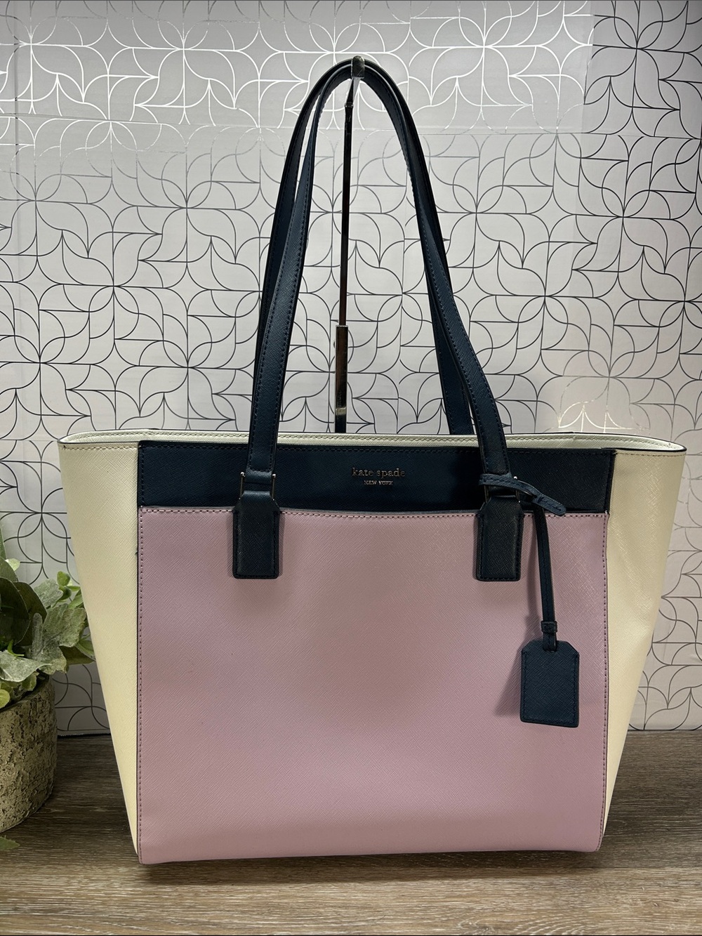 Kate Spade purple  color block tote bag